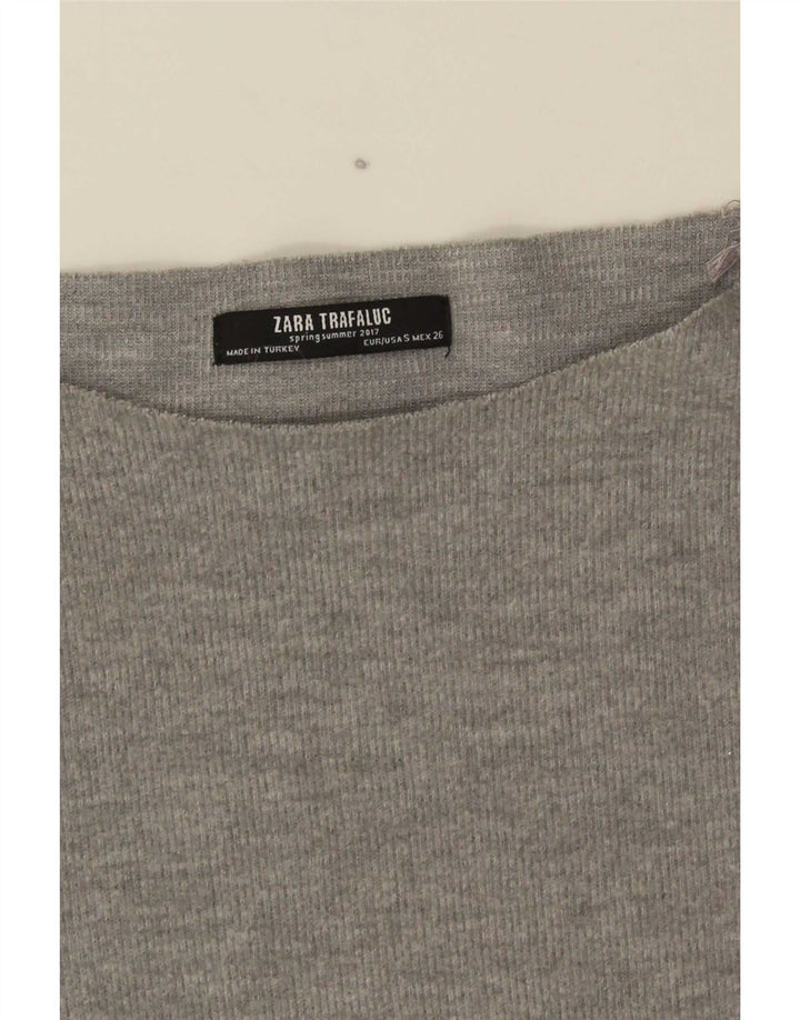 Zara Dame Trafaluc Oversized Top Langærmet UK 10 Lille Grå