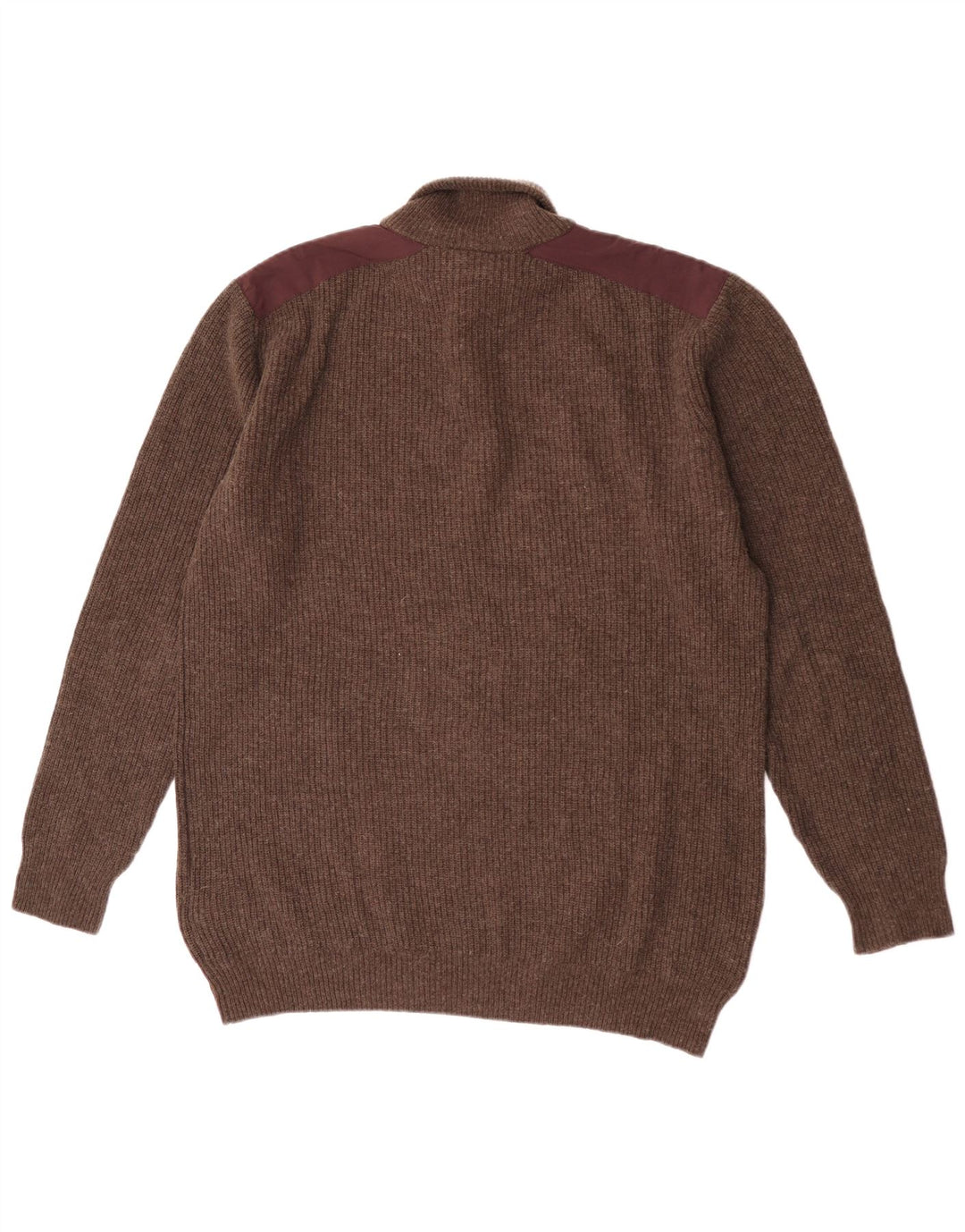 Kappa Herre Button Neck Jumper Sweater 2XL Brun Colourblock Uld