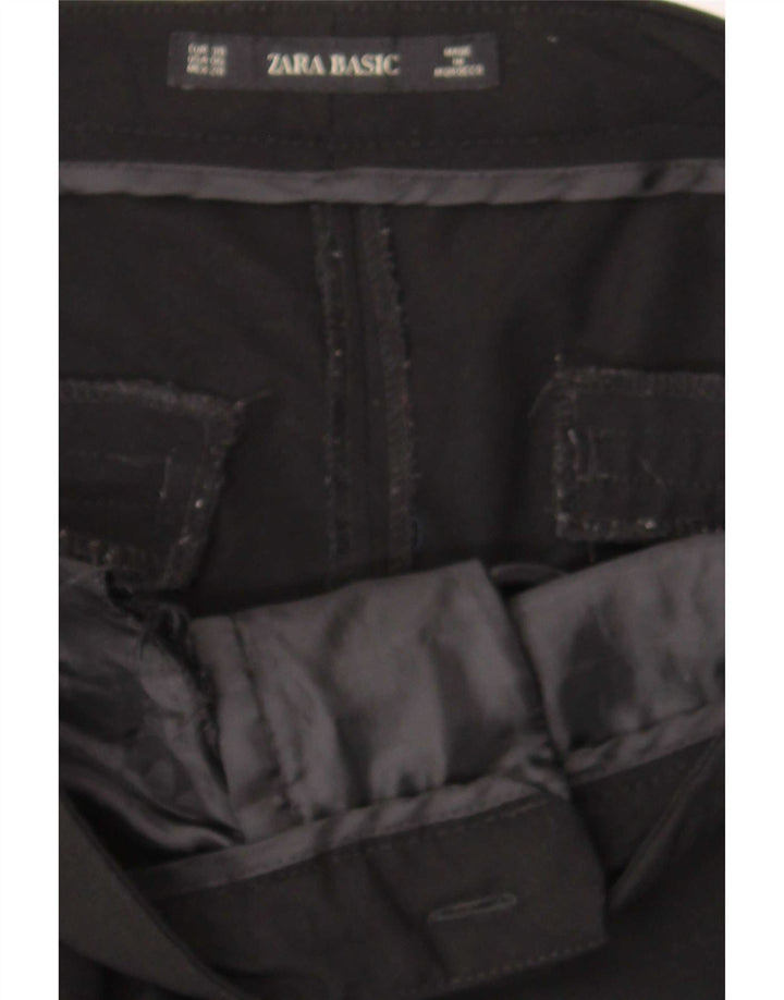 Zara Dame Slim Suit Bukser EU 38 Small W28 L26 Sort