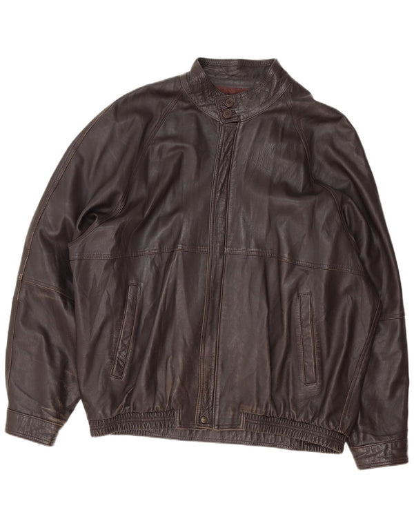Vintage herre læderjakke IT 62 4XL Sort