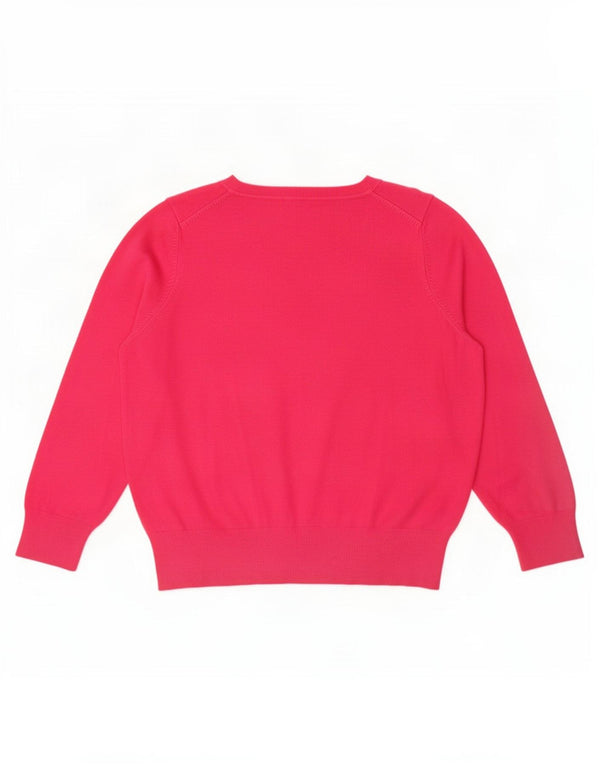 Marks & Spencer Dame V-hals sweater UK 22 3XL Pink Viscose