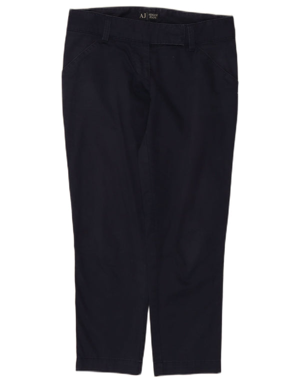 Armani Dame Lige Casual Bukser W27 L25 Marineblå Bomuld