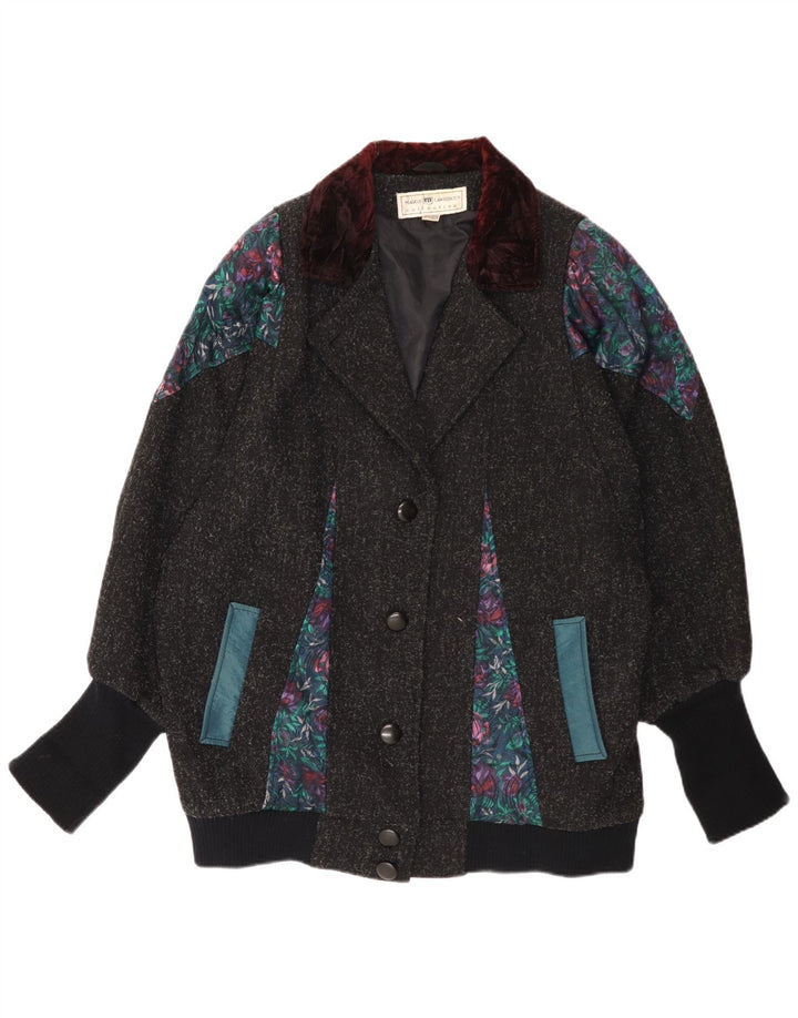 Maggie Lawrence Dame Windbreaker Coat US 18 2XL Grå blomsteruld