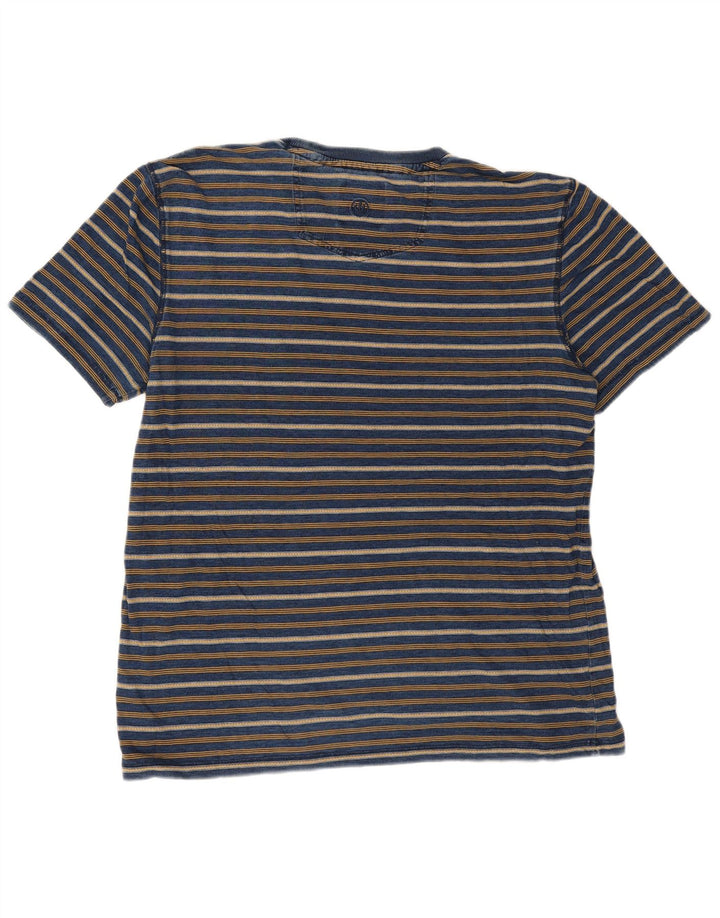 Fat Face Herre T-Shirt Top Stor Blå Stribet Bomuld