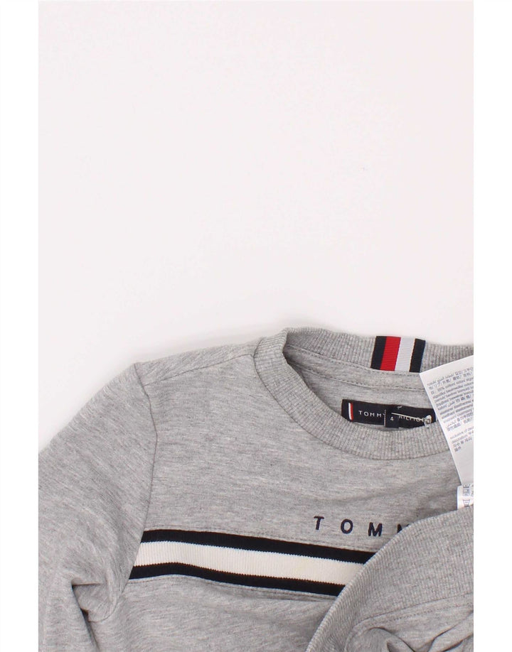 Tommy Hilfiger Boys Grafisk Sweatshirt Jumper 3-4 år Grå Colourblock
