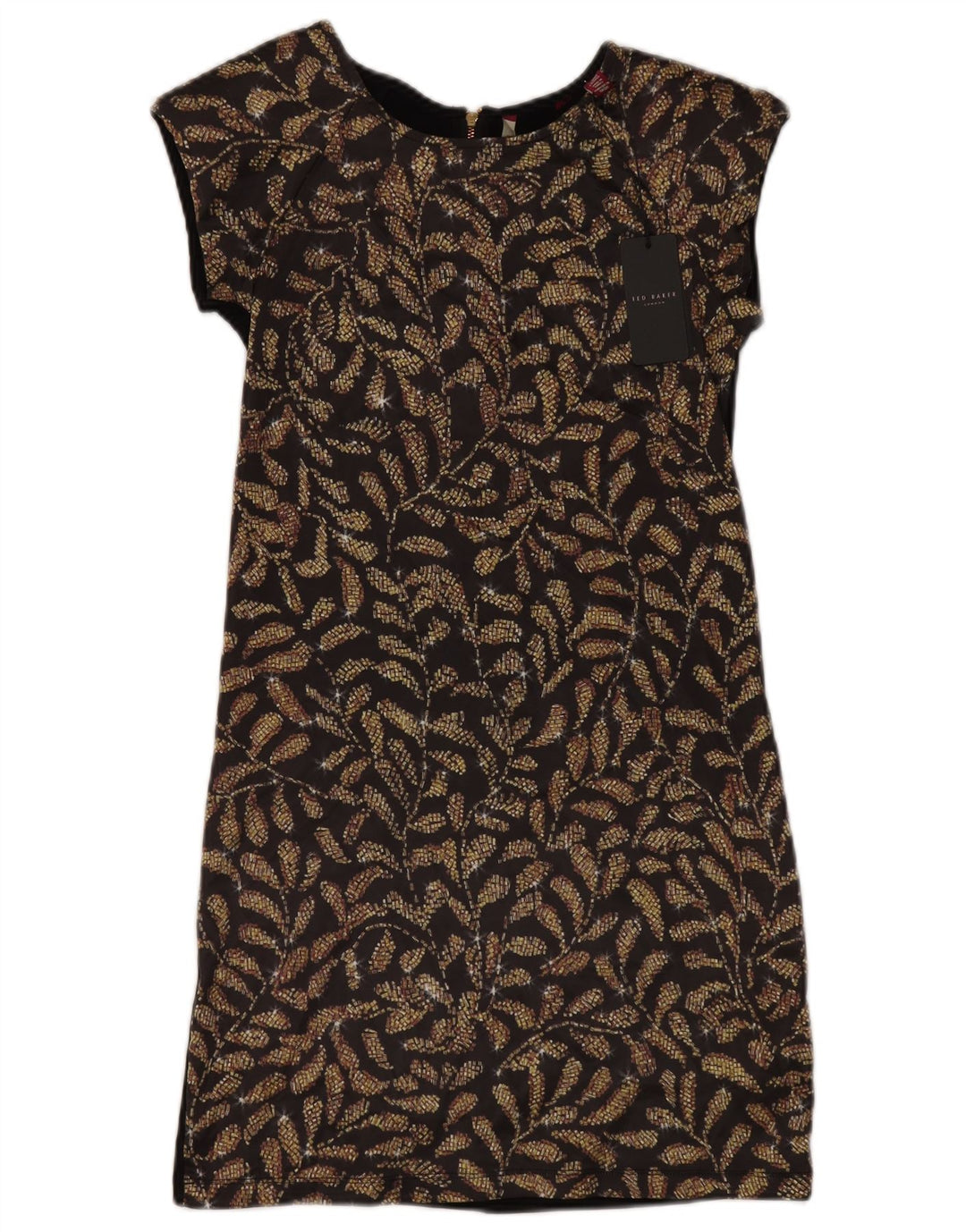 Ted Baker Dame Shift Kjole Størrelse 0 2XS Sort Floral Polyester