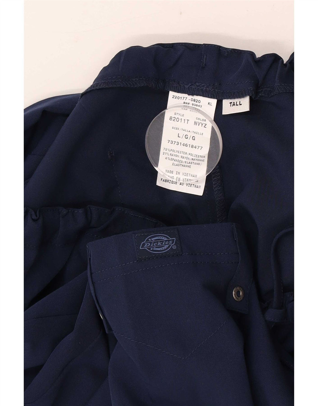 Dickies Dame Straight Cargo Bukser Large W34 L33 Navy Blue Polyester