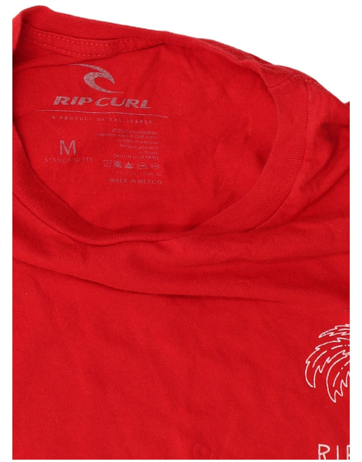 Rip Curl Herre T-Shirt Top Medium Rød Bomuld