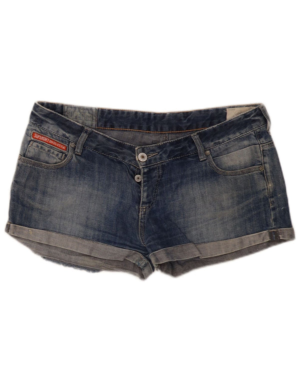 Superdry Womens Denim Shorts W32 Large Blue Cotton