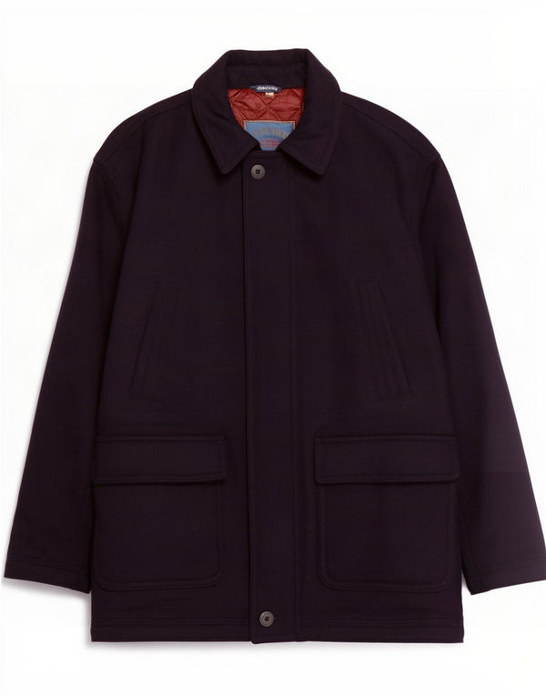 Faciba Herre Classic Fit Overfrakke IT 56 3XL Navy Blue Wool