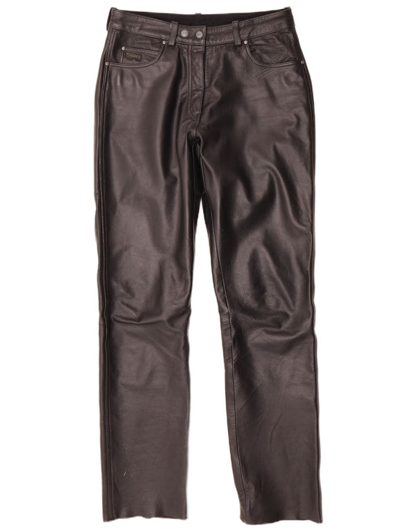 POLO Lige læderbukser til kvinder IT 44 Medium W30 L33 Sort læder