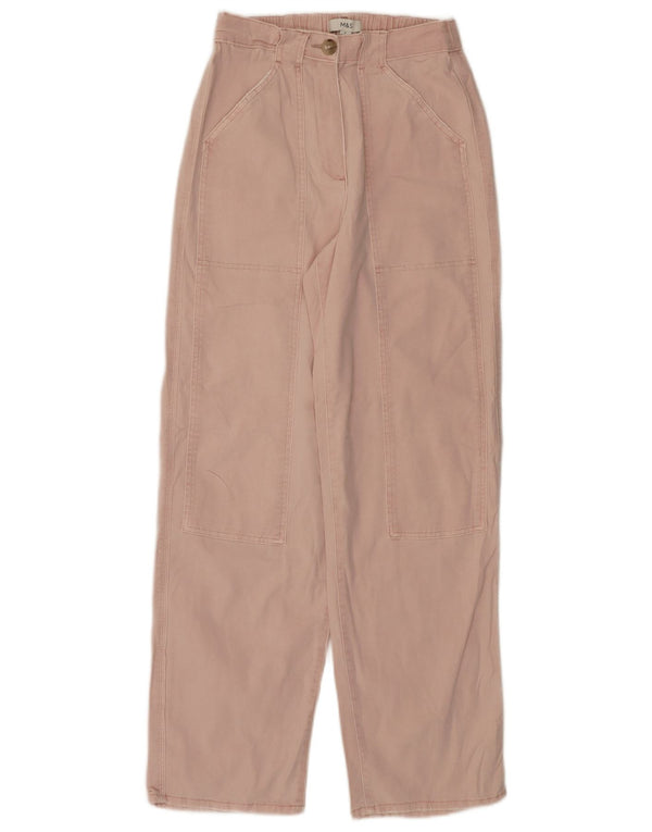 Marks & Spencer Womens Regular Chino Trousers UK 8 Small W26 L30 Pink