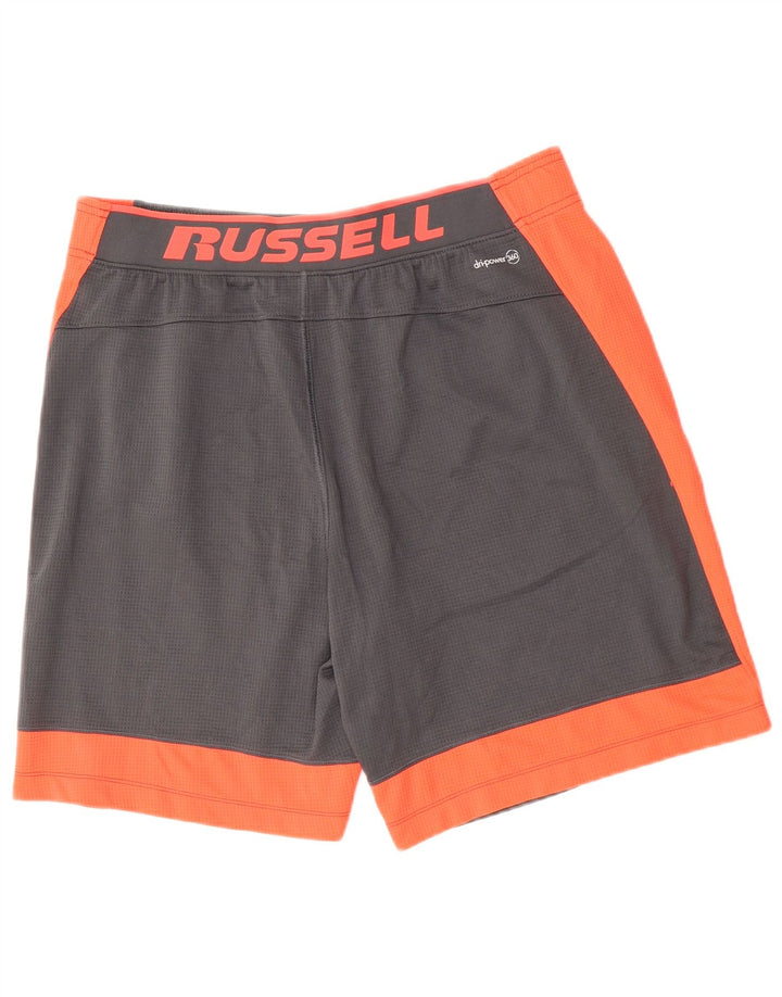 RUSSELL ATHLETIC Grafiske sportsshorts til mænd Stor grå farveblok