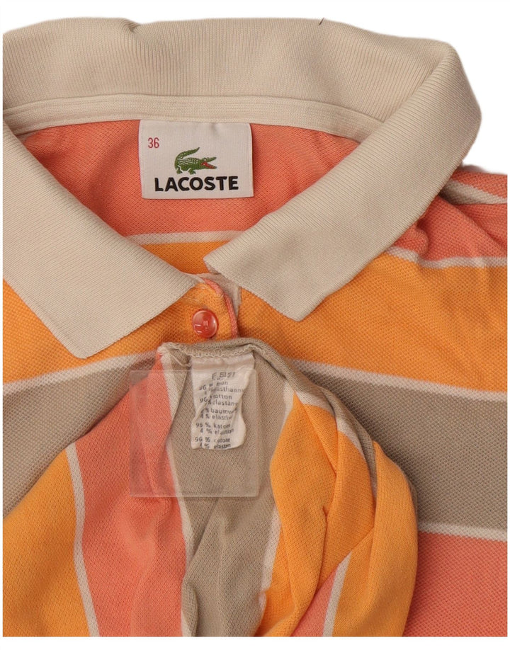 Lacoste Dame Polo Shirt Størrelse 36 Lille Flerfarvet Stribet Bomuld