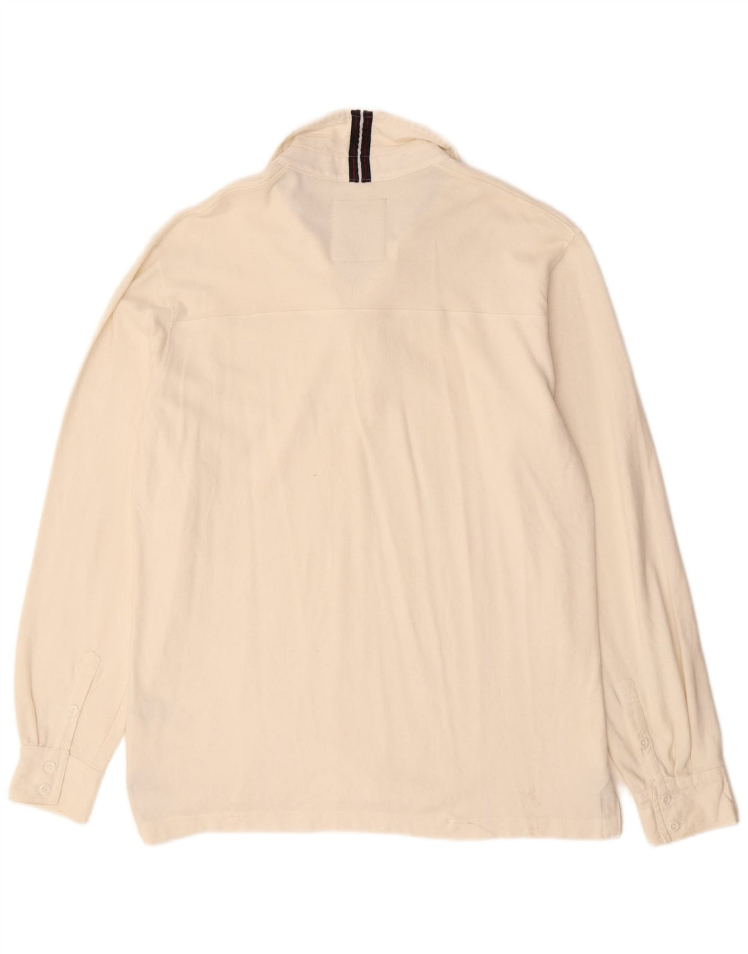 CREW CLOTHING Langærmet herre poloshirt Stor hvid bomuld