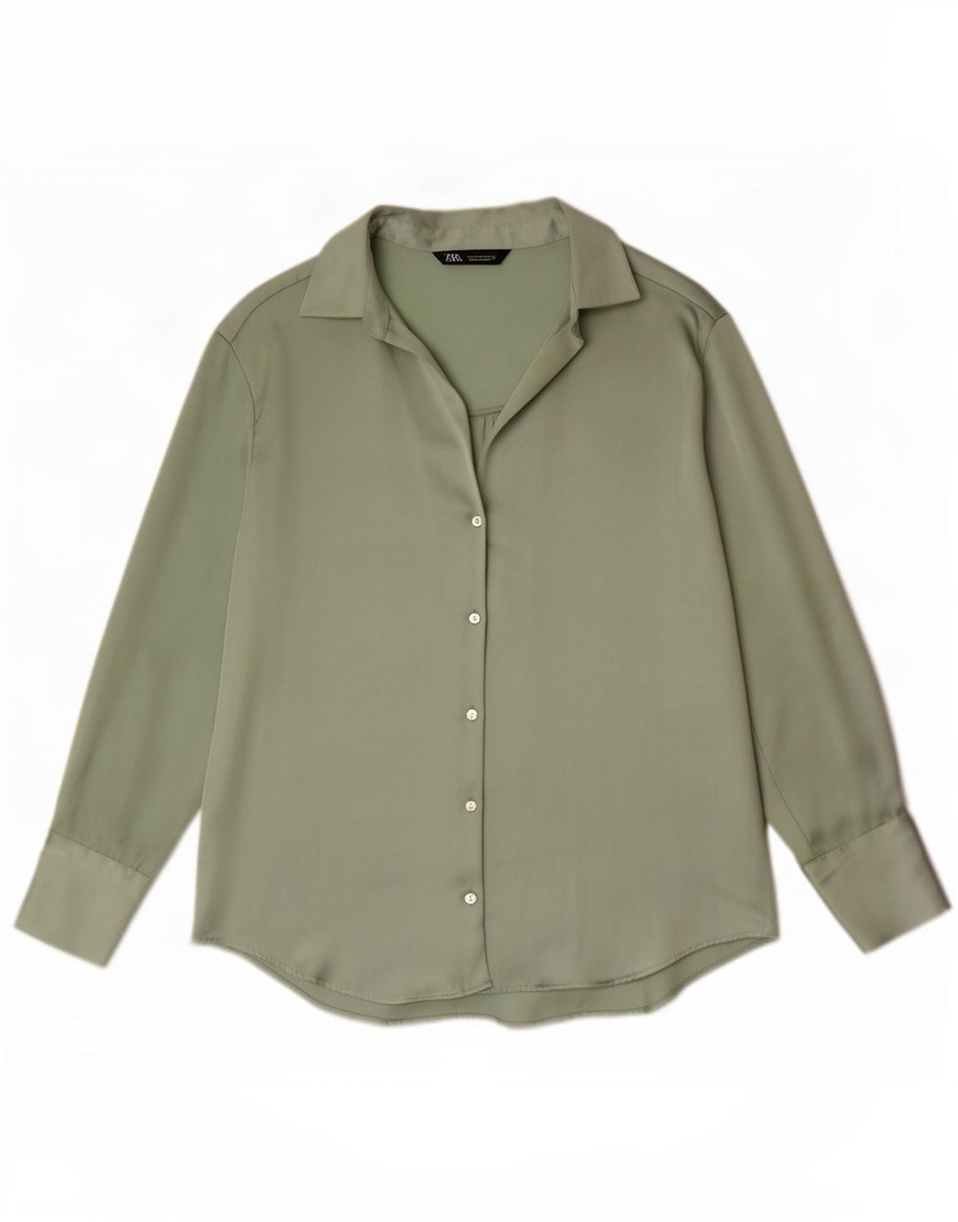 Zara skjortebluse til kvinder UK 14 Mellemgrøn