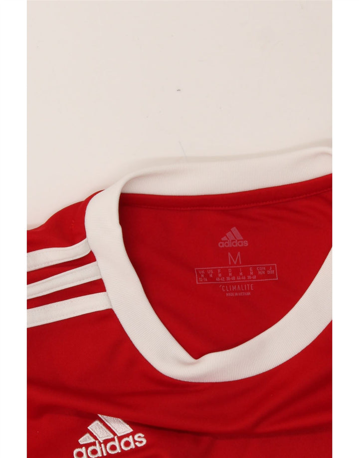 ADIDAS Womens Climalite T-Shirt Top UK 12/14 Medium Red Vintage Adidas and Second-Hand Adidas from Messina Hembry 