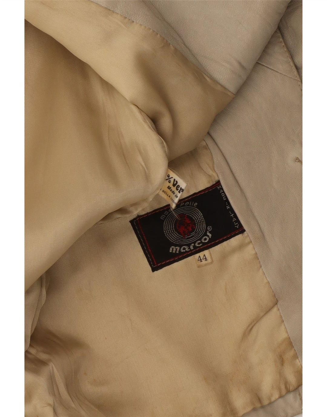 Marcos Dame 2-knaps læder blazerjakke IT 44 Medium Beige Læder