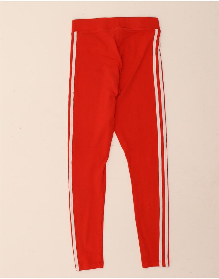 Adidas Dame Leggings UK 4 XS Rød Bomuld