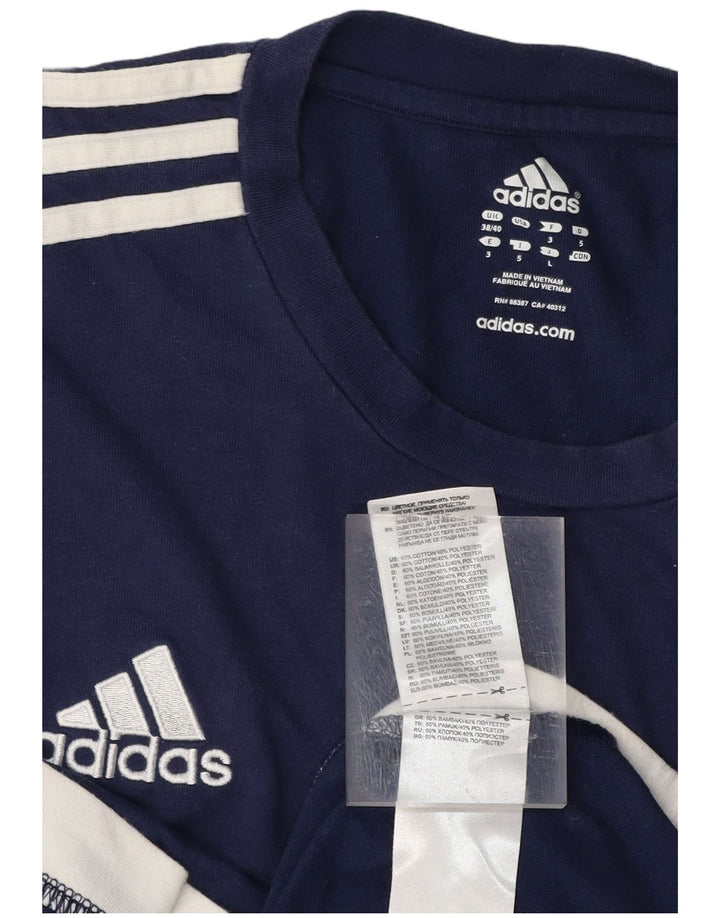 ADIDAS Herre T-Shirt Top UK 38/40 Medium Navyblå Bomuld