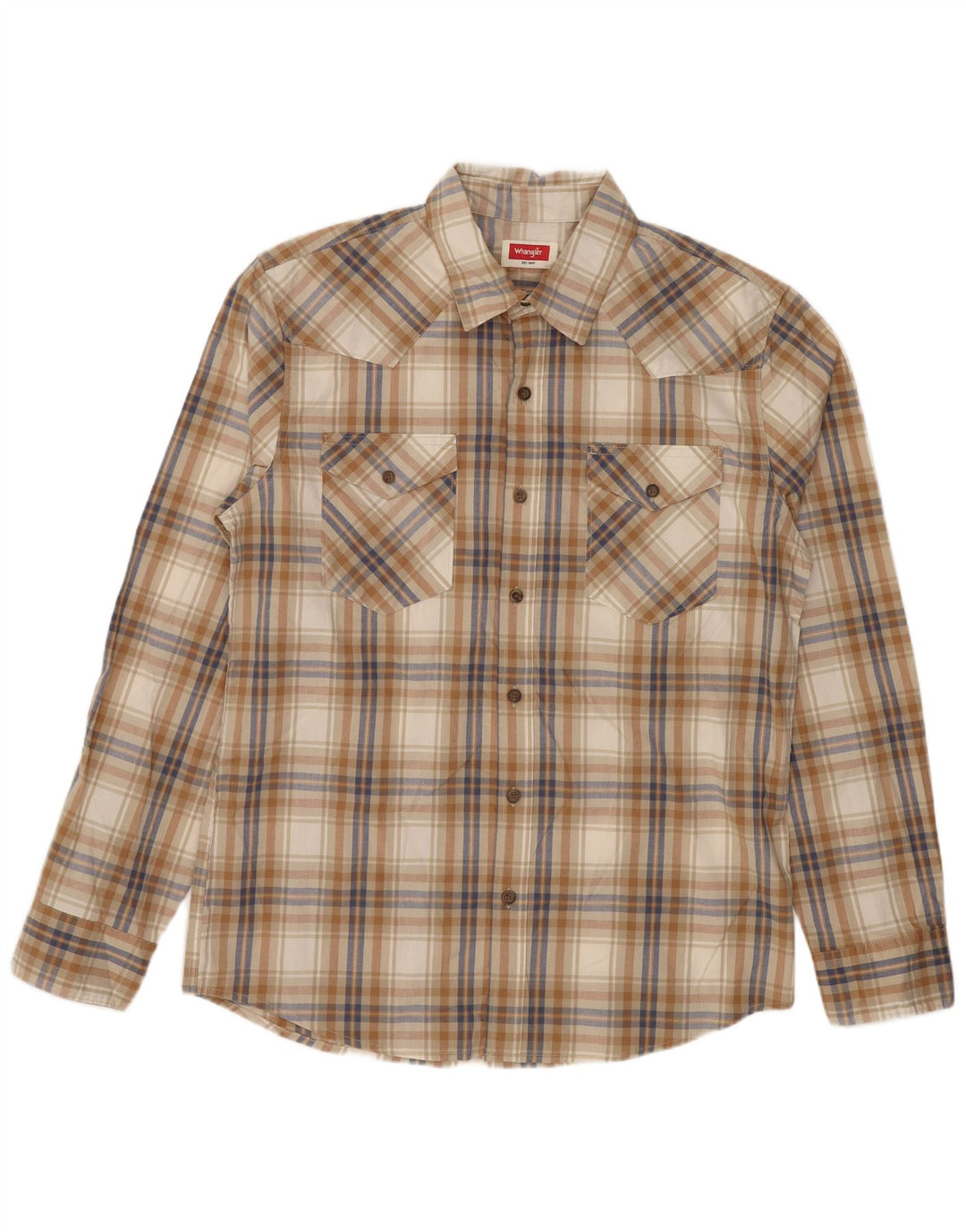 Wrangler herreskjorte medium brun ternet bomuld
