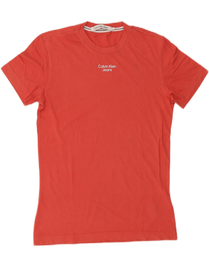 Calvin Klein Jeans Herre T-shirt Top Lille rød bomuld