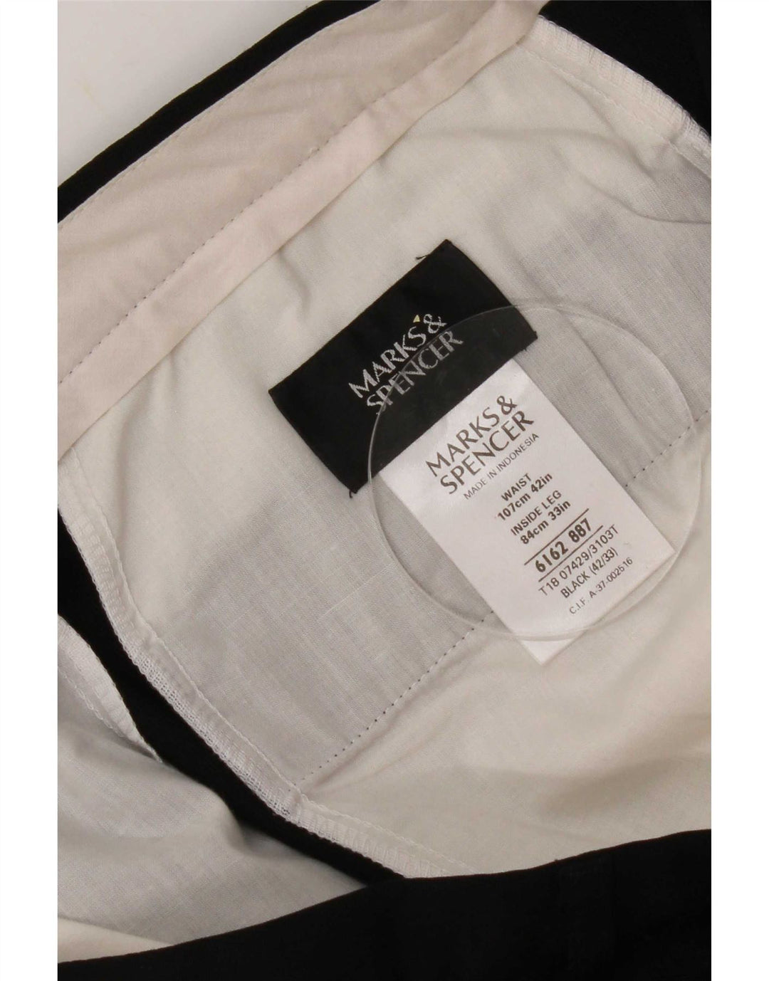 Marks & Spencer Herre Capri Bukser W42 L23 Sort Polyester