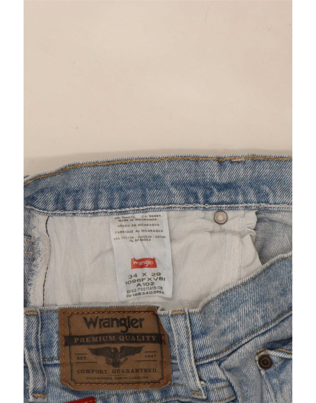 Wrangler herre cropped jeans W34 L23 blå bomuld