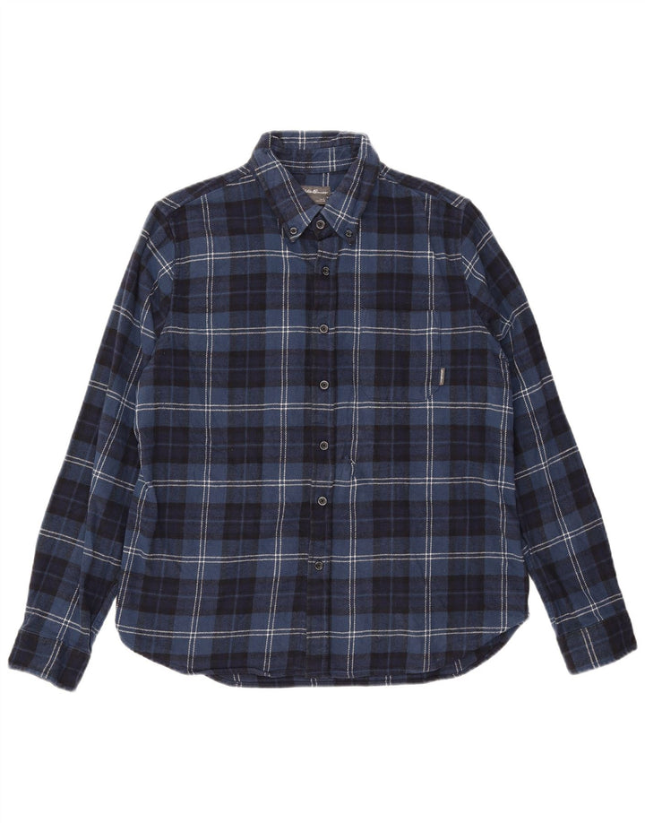 Eddie Bauer Herre flannelskjorte Stor marineblå ternet bomuld