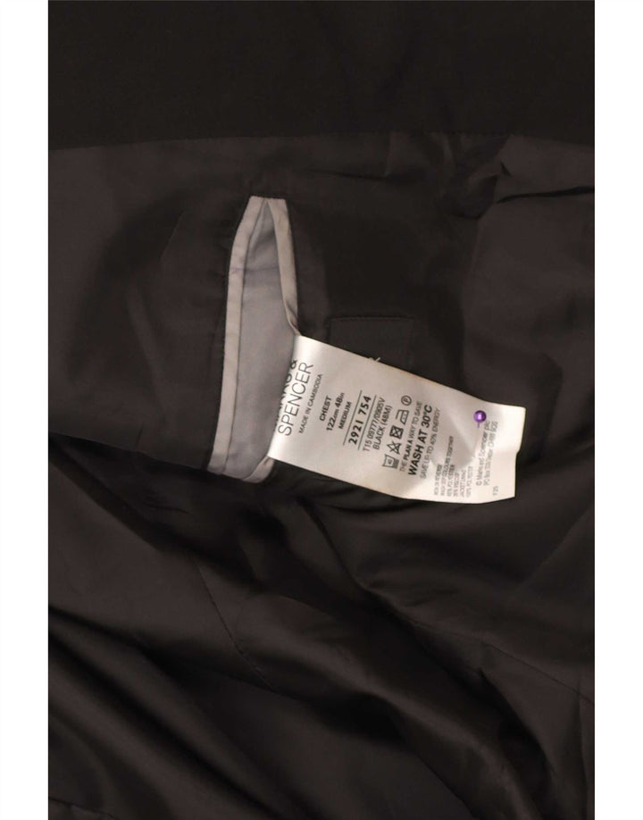 Marks & Spencer Herre 2 Button Blazer Jacket UK 48 2XL Sort Polyester