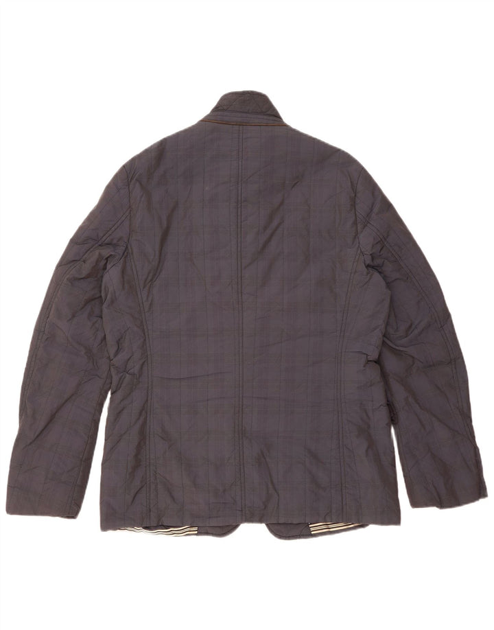 Massimo Dutti Herre Utility Jacket UK 40 Large Navy Blue Check Acetate