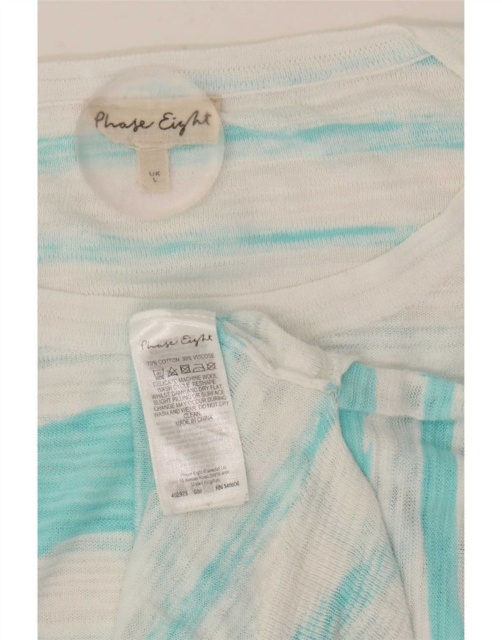 Phase Eight Womens Oversized Top 3/4 ærme UK 16 Stor hvid stribet