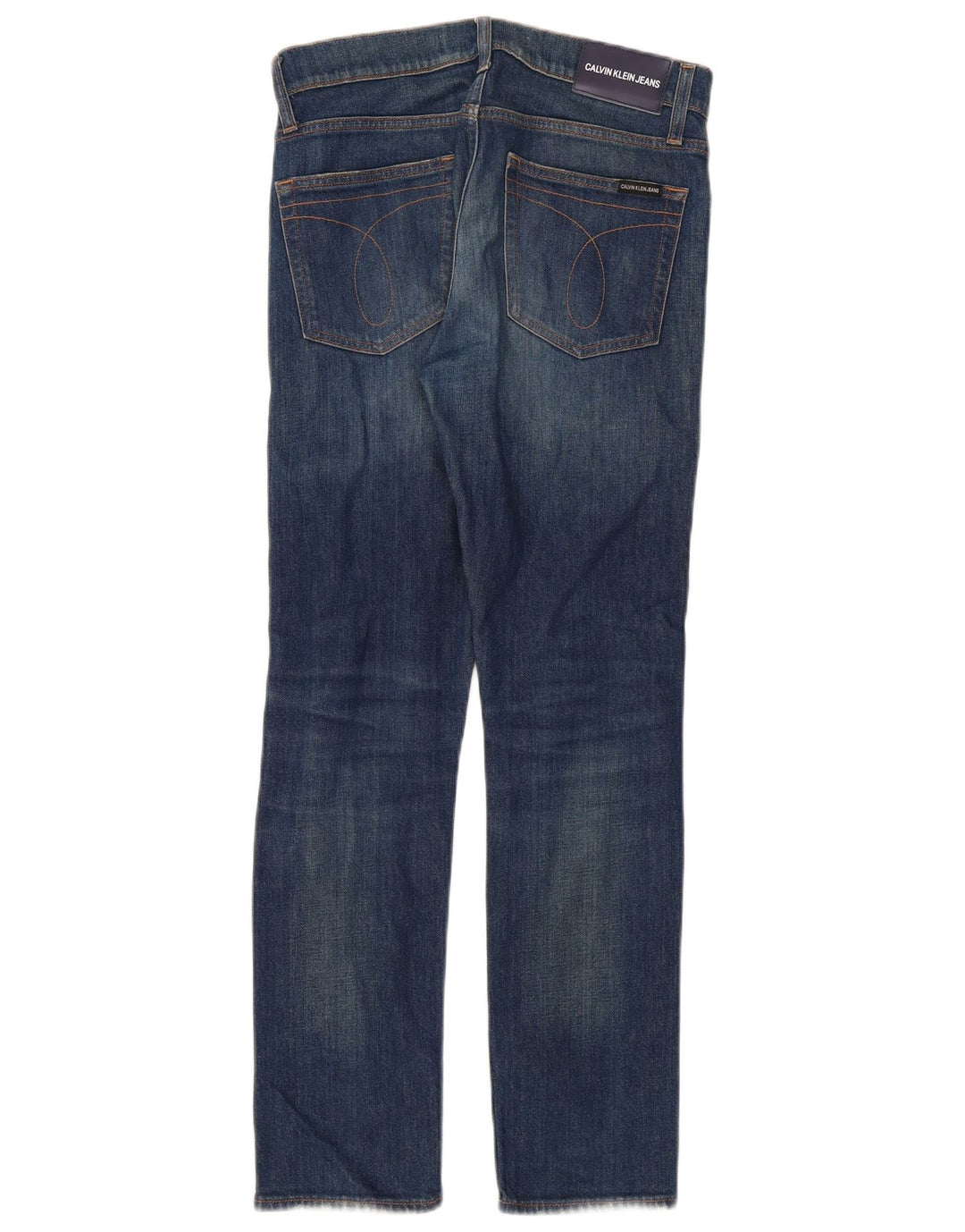 Calvin Klein Dame Distressed Slim Jeans W28 L30 Blå Bomuld
