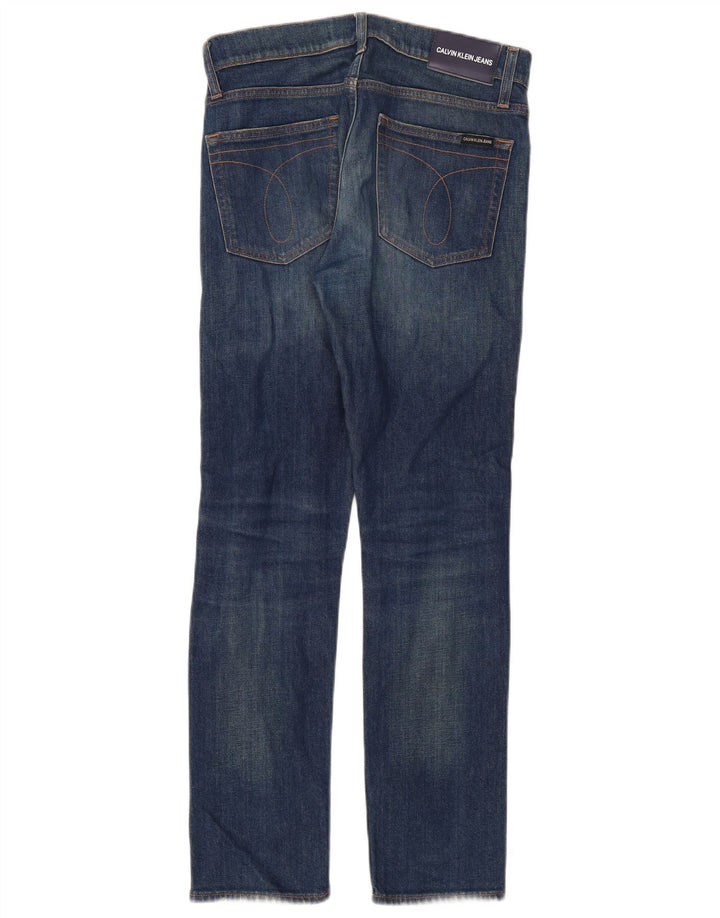 Calvin Klein Dame Distressed Slim Jeans W28 L30 Blå Bomuld