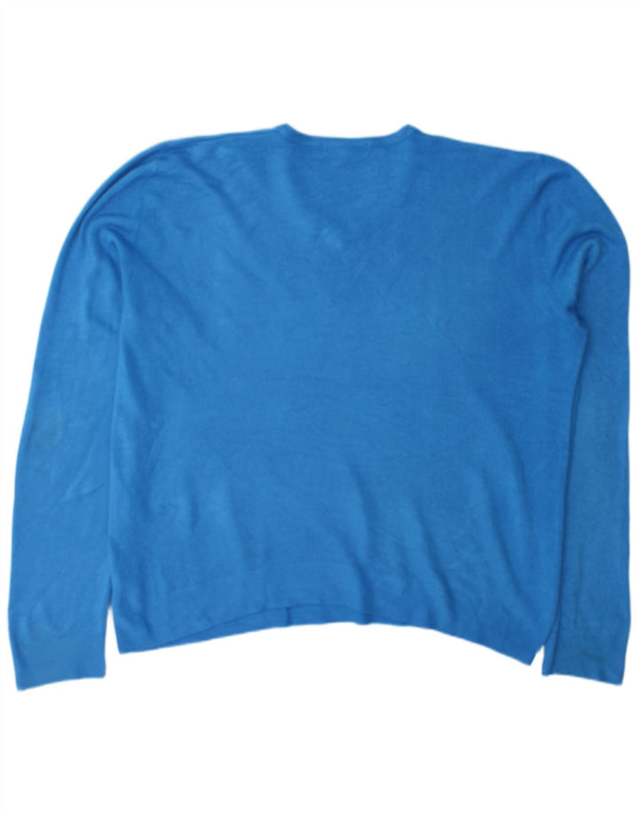 Marks & Spencer Herre V-hals sweater XL Blå Akryl
