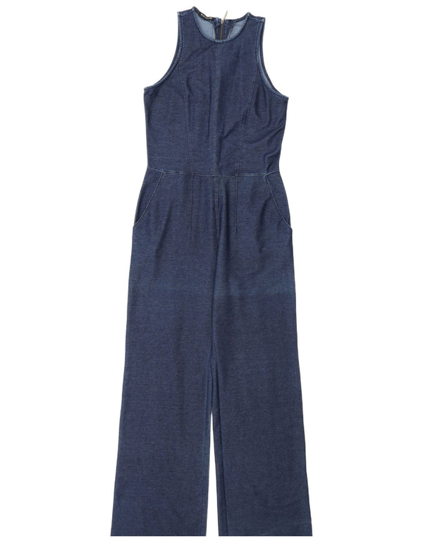 Damyller Damyler ærmeløs denim Jumpsuit UK 10 Small Navy Blue Cotton