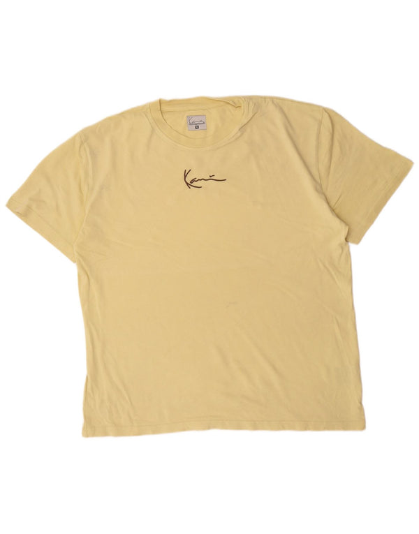 Karl Kani Herre grafisk T-shirt Top Medium Gul Bomuld