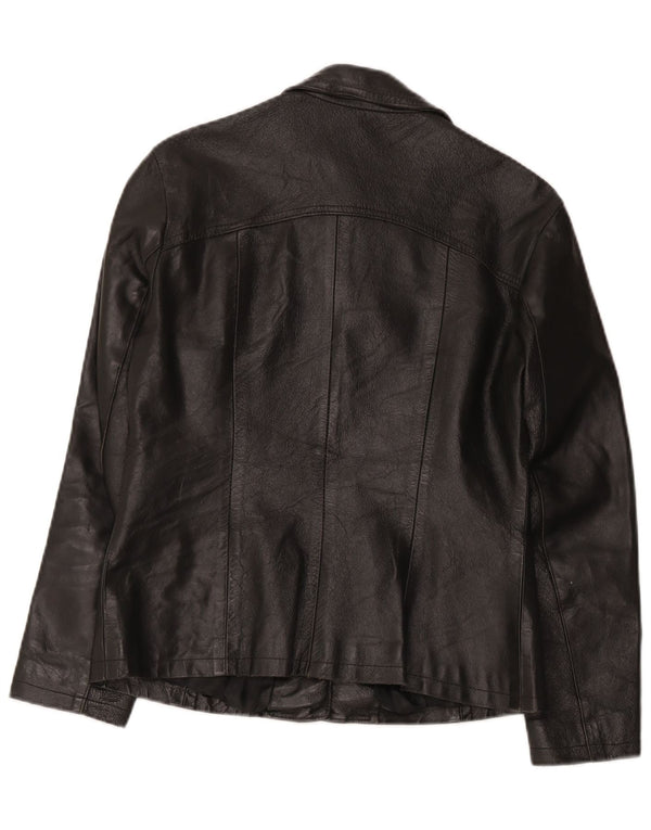 Vintage læderjakke til kvinder UK 12 Medium Black