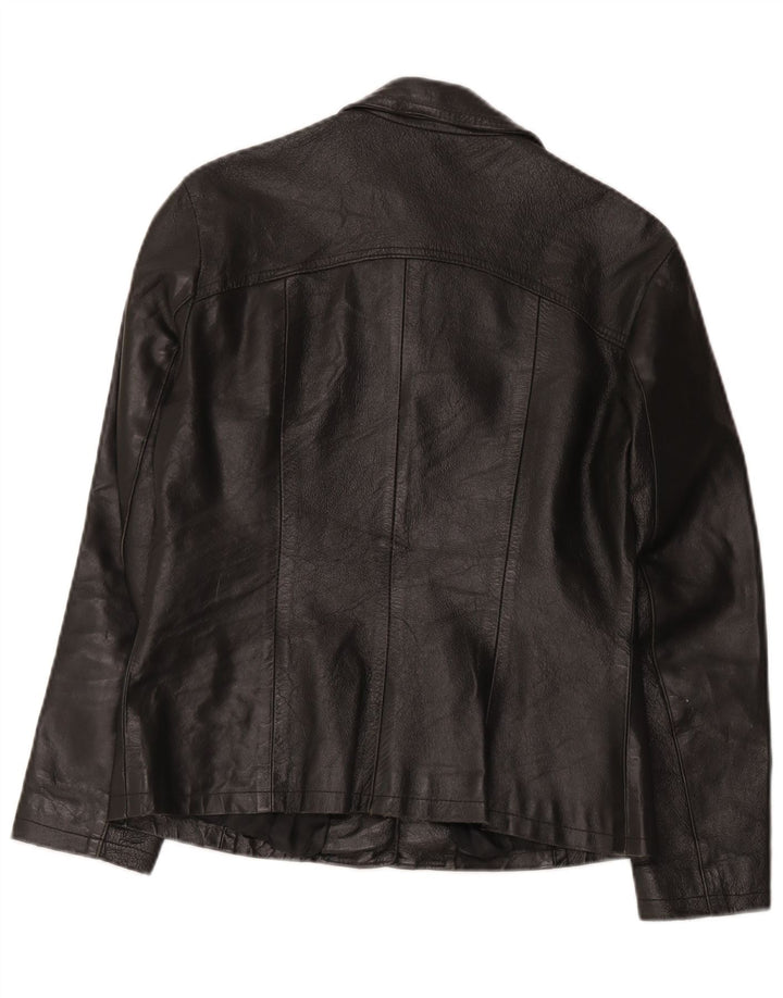 Vintage læderjakke til kvinder UK 12 Medium Black