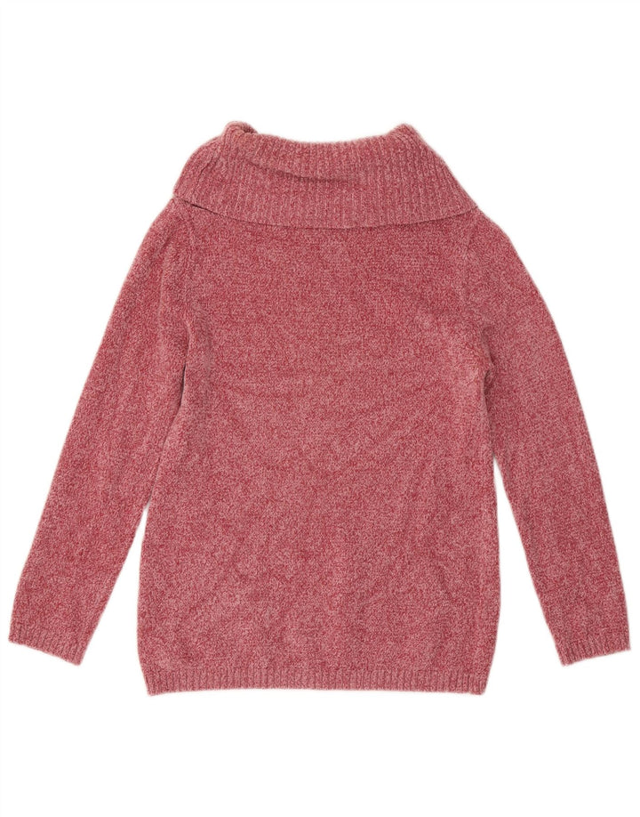 Marks & Spencer Dame Rullehals sweater UK 10 Small Pink Viscose