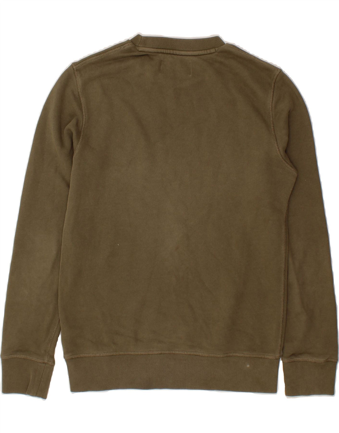 CALVIN KLEIN JEANS Mens Graphic Sweatshirt Jumper Small Khaki Cotton Vintage Calvin Klein Jeans and Second-Hand Calvin Klein Jeans from Messina Hembry 