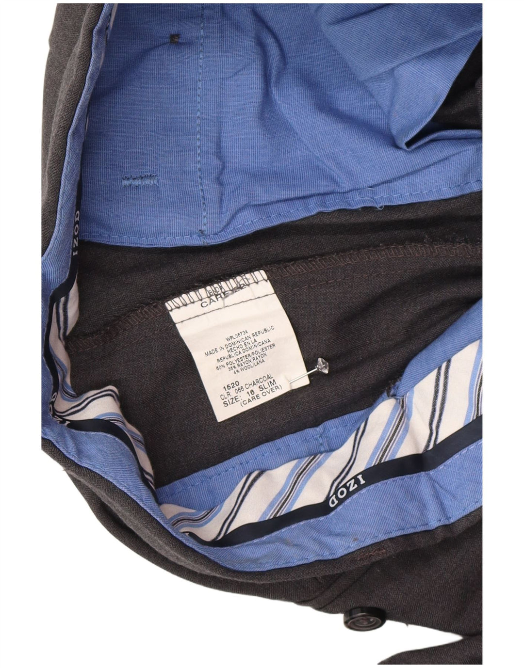 Izod Slim Suit Bukser til drenge 15-16 år W26 L29 Grå Polyester