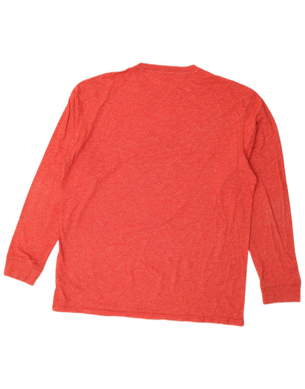 Tommy Hilfiger Herre Regular Fit Grafisk Top Langærmet 2XL Rød Flecked