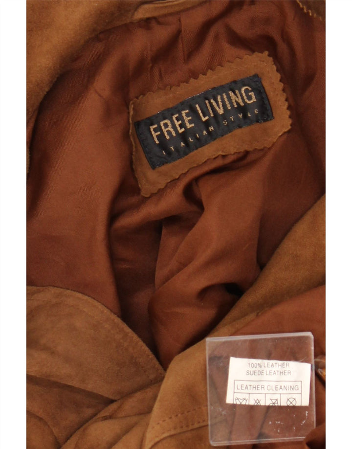 Vintage herre ruskindsjakke UK 38 medium brunt læder