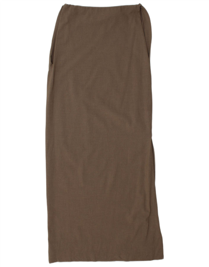 ZARA Womens Strapless Dress UK 6 XS Beige Wool