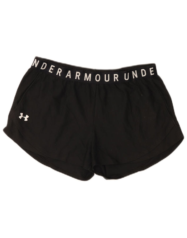 Under Armour Dame Heat Gear Graphic Sports Shorts UK 14 Large Black