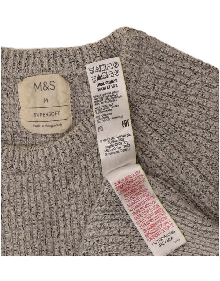 Marks & Spencer Dame sweater med rund hals DK 12 Medium Grey Flecked