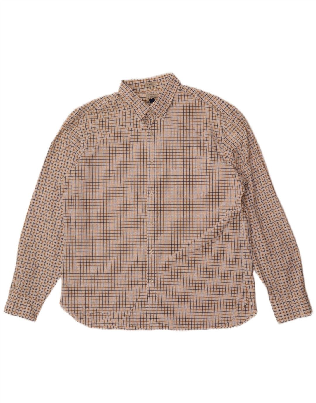 J. Crew Herre Classic Fit skjorte XL Hvid ternet bomuld
