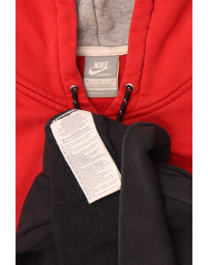 Nike Herre Regular Fit hættetrøje Jumper Medium Rød Colourblock Bomuld