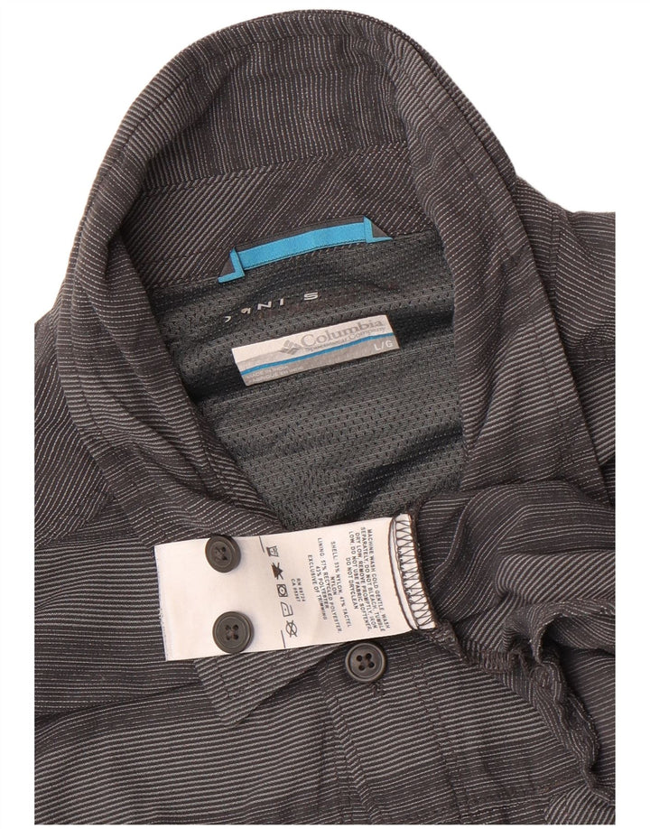 Columbia herreskjorte stor gråstribet nylon